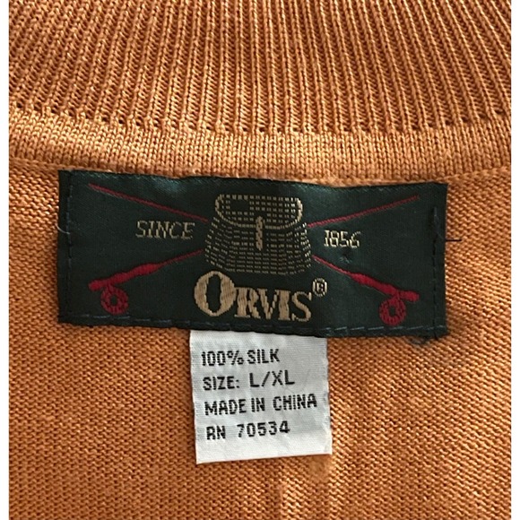 Orvis Sleeveless Turtleneck Sweater Vest Women L/XL Orange Excellent Cropped - Picture 8 of 8